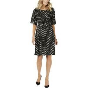 NY Collection Petite Printed Tie-Front Dress, PM